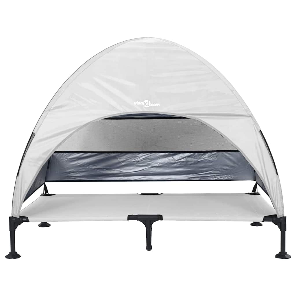 Povišeni krevet za pse Srebrno Siva 127 x 81 x 108 cm