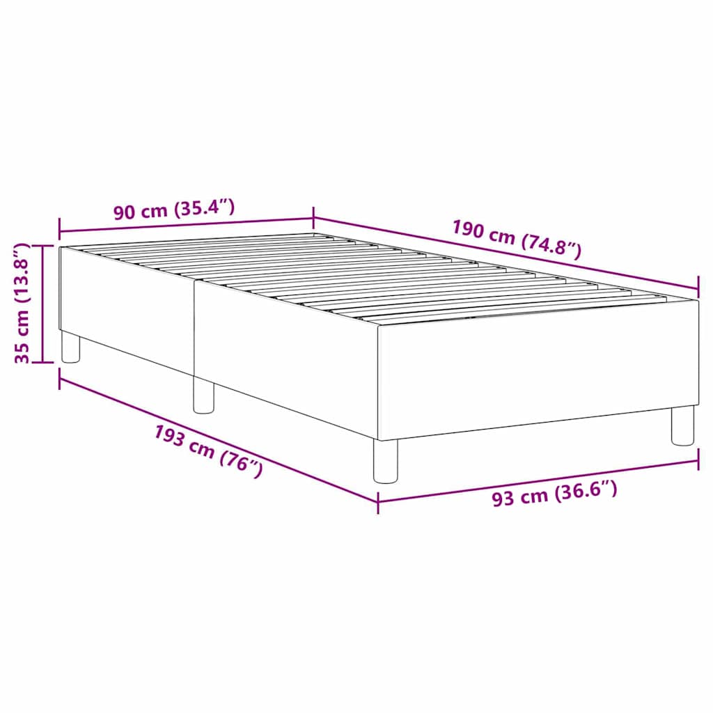 Krevetna platforma Krema 90 x 190 cm Kordura tekstil