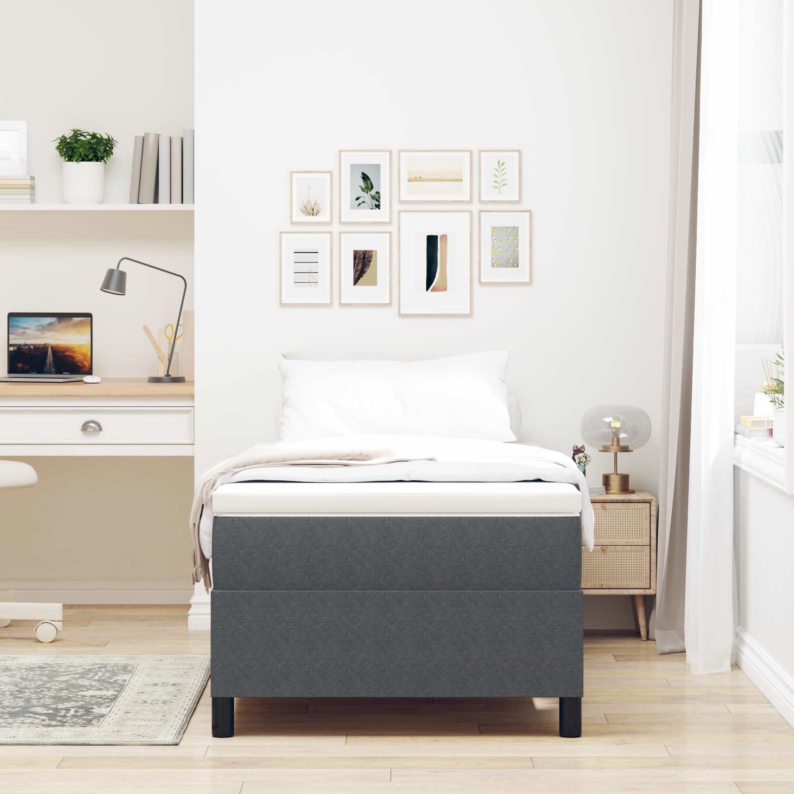 Krevetna platforma Tamno siva 90 x 200 cm Kordura tekstil