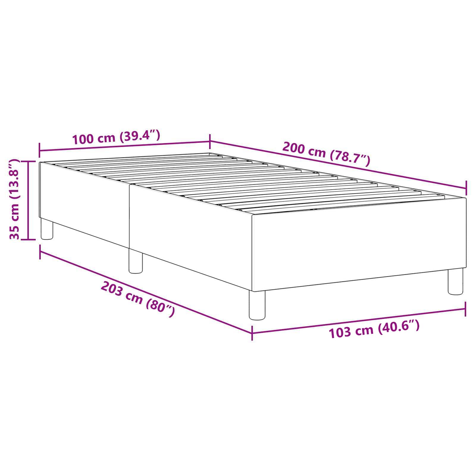 Krevetna platforma Krema 100 x 200 cm Kordura tekstil