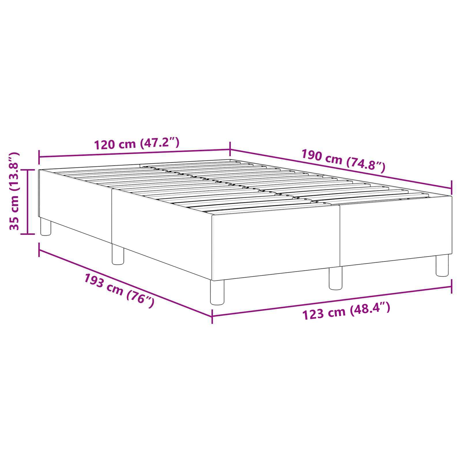 Krevetna platforma Svijetlo siva 120 x 190 cm Kordura tekstil