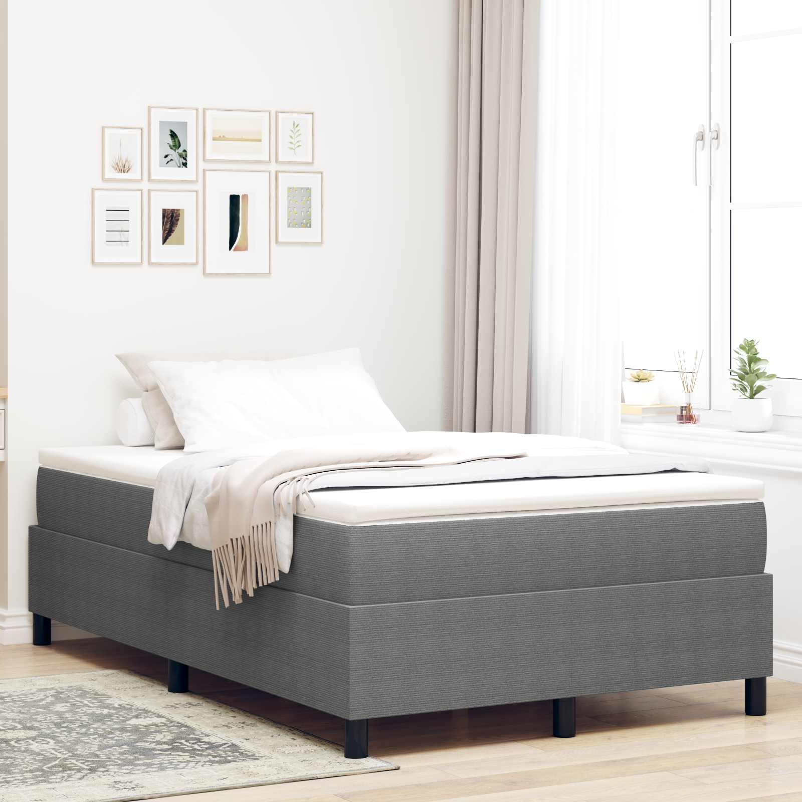 Krevetna platforma Svijetlo siva 120 x 200 cm Kordura tekstil