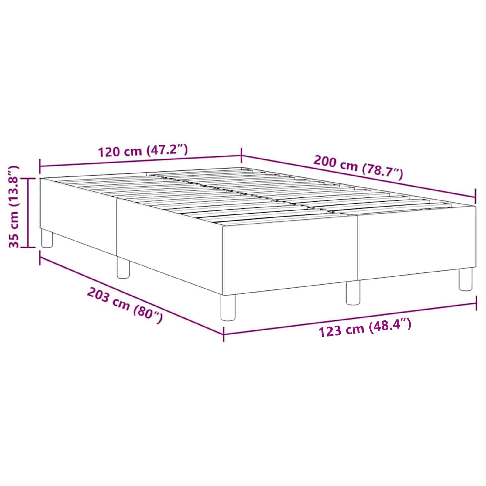 Krevetna platforma Svijetlo siva 120 x 200 cm Kordura tekstil