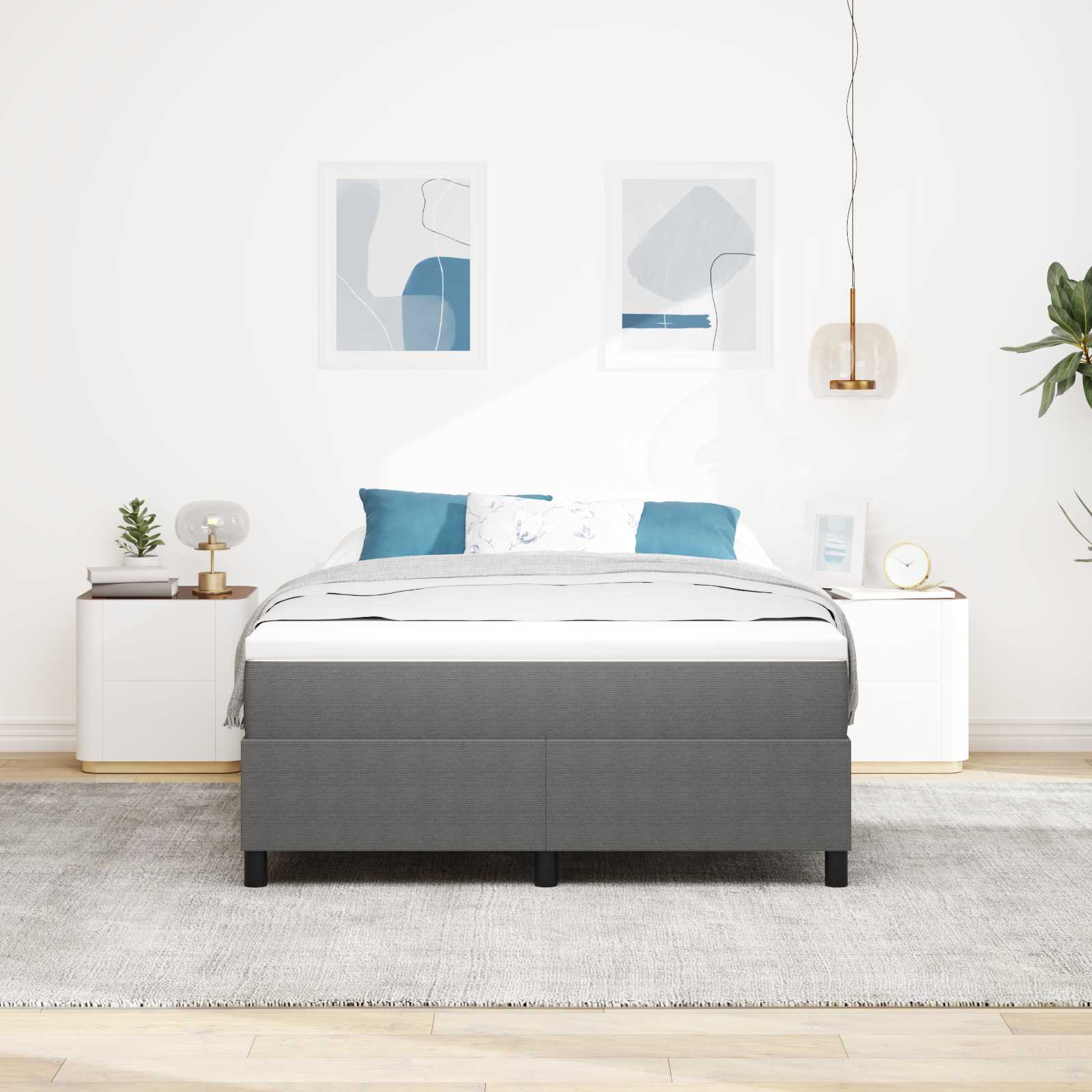 Krevetna platforma Svijetlo siva 140 x 190 cm Kordura tekstil