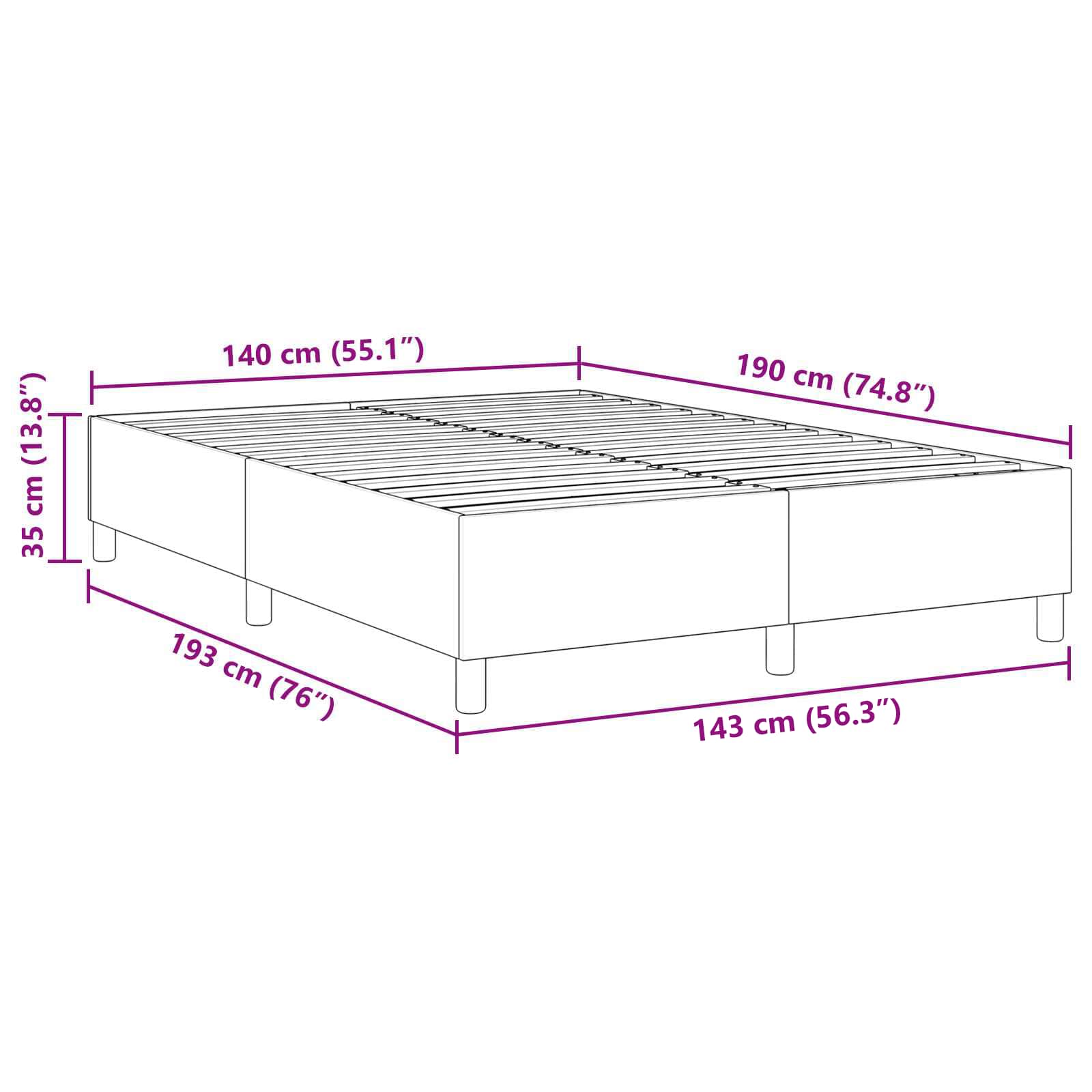 Krevetna platforma Plava 140 x 190 cm Kordura tekstil