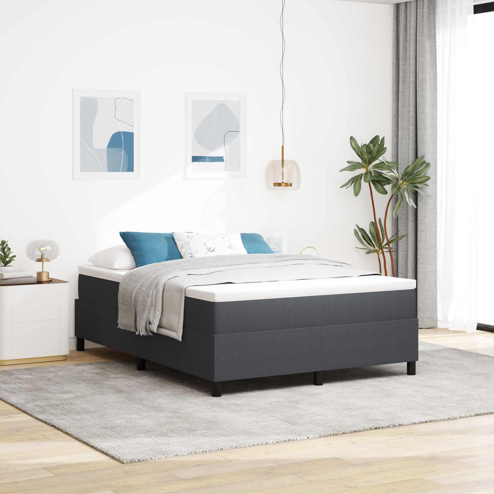 Krevetna platforma Tamno siva 140 x 200 cm Kordura tekstil