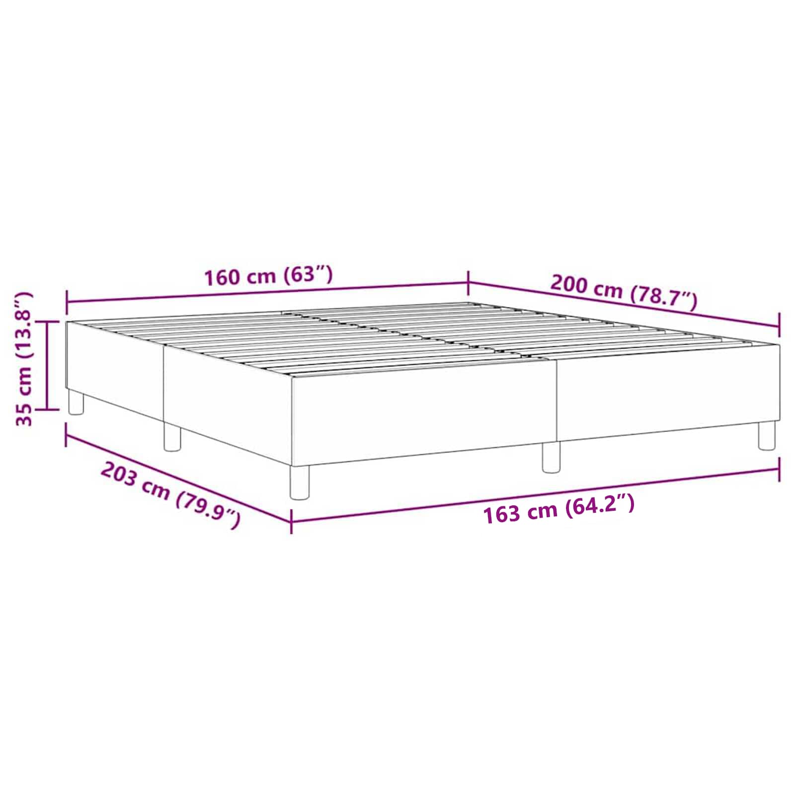 Krevetna platforma Siva zelena 160 x 200 cm Kordura tekstil