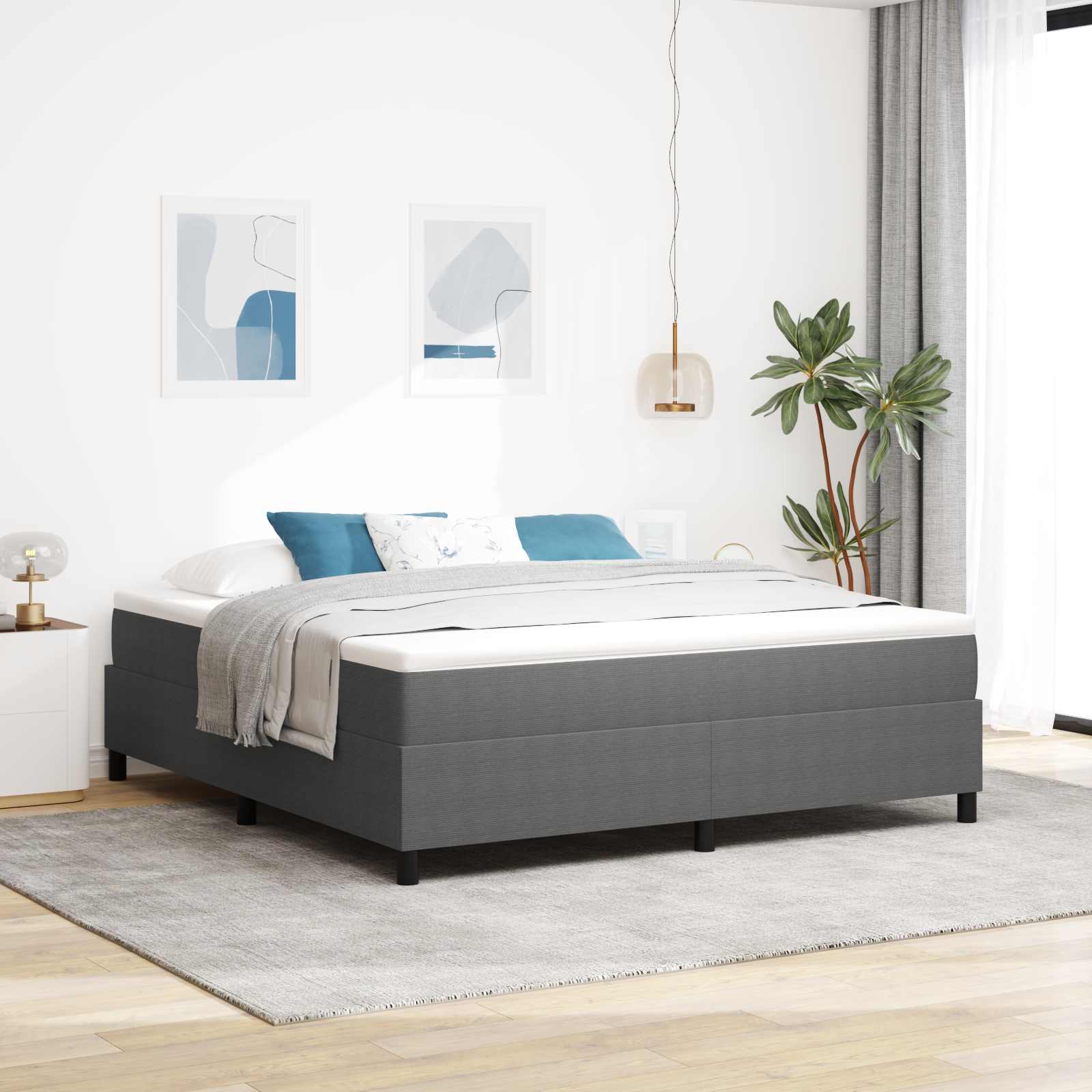 Krevetna platforma Svijetlo siva 180 x 200 cm Kordura tekstil