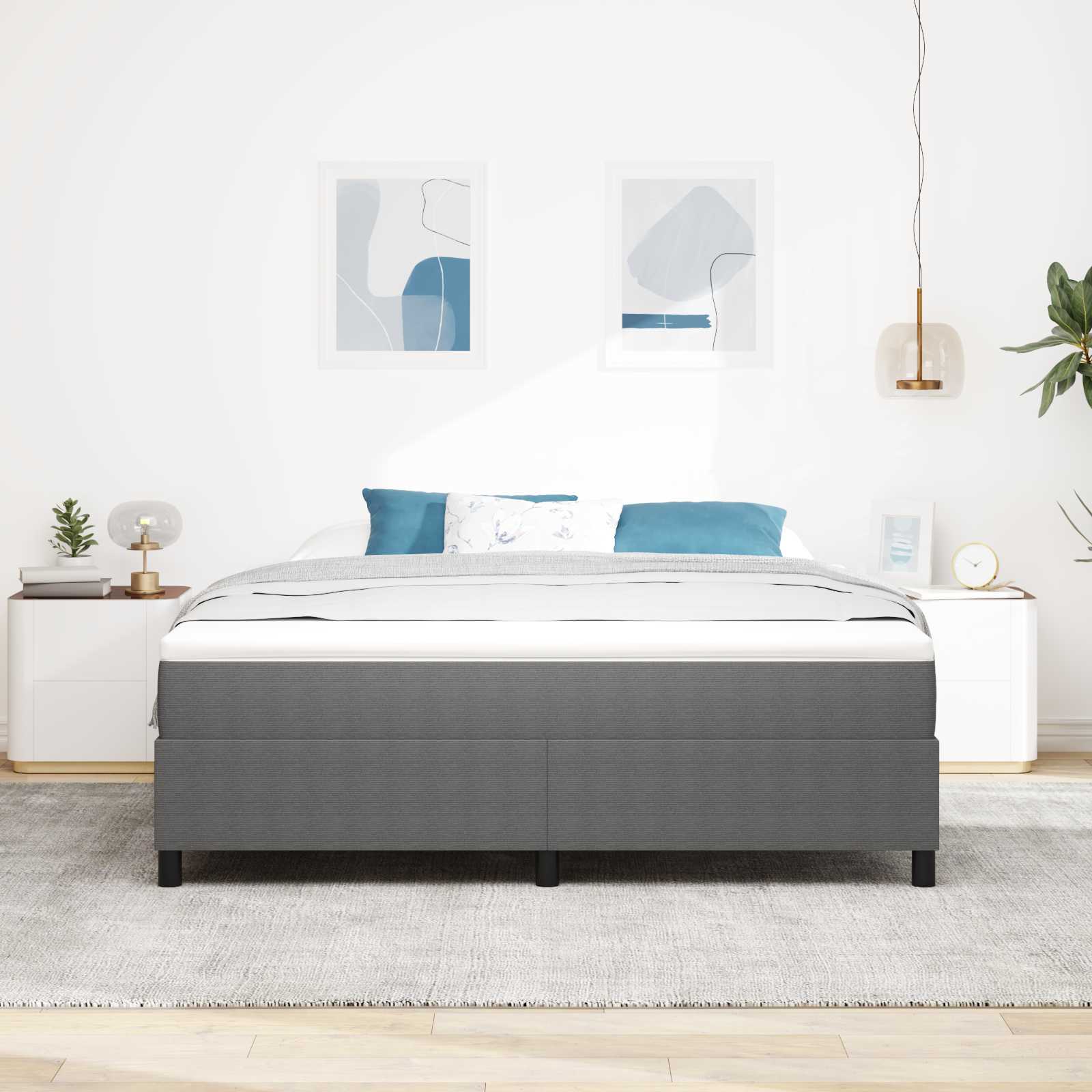Krevetna platforma Svijetlo siva 180 x 200 cm Kordura tekstil