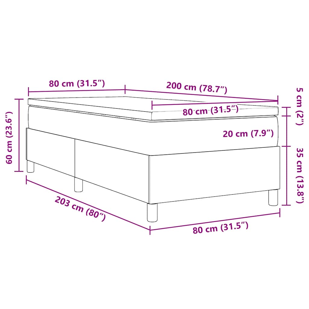 Krevet s opruga kutije Plava i bijela 80 x 200 cm