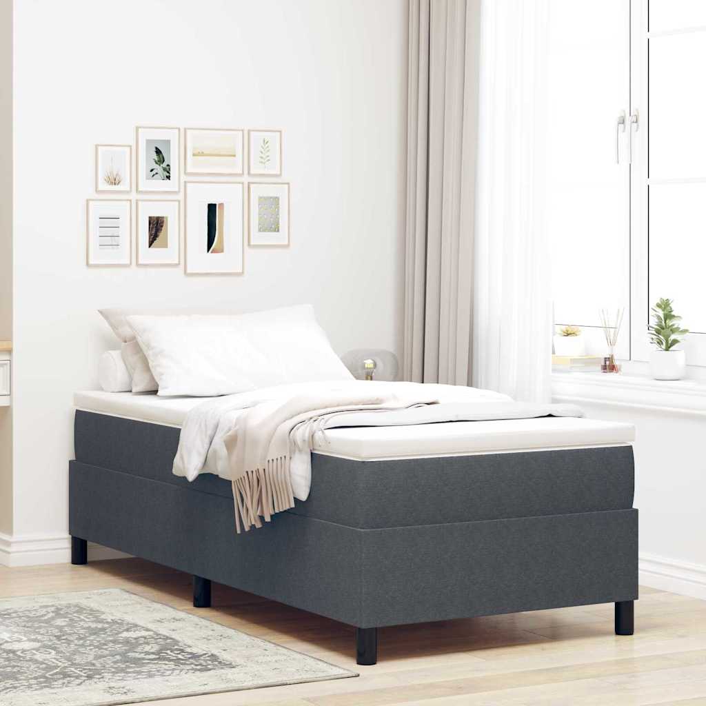 Krevet s opruga kutije Tamno siva i bijela 100 x 200 cm