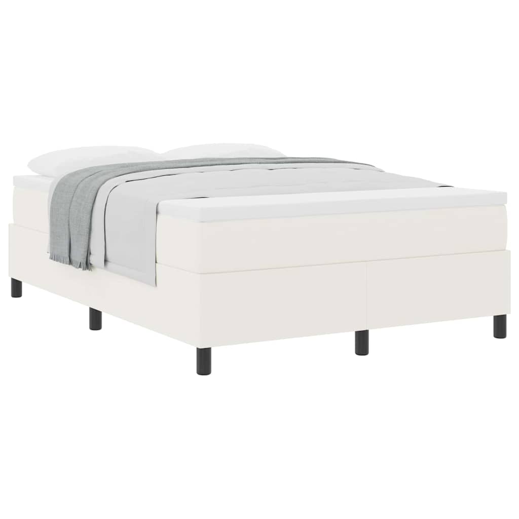 Krevet s opruga kutije Krema i bijela 160 x 200 cm