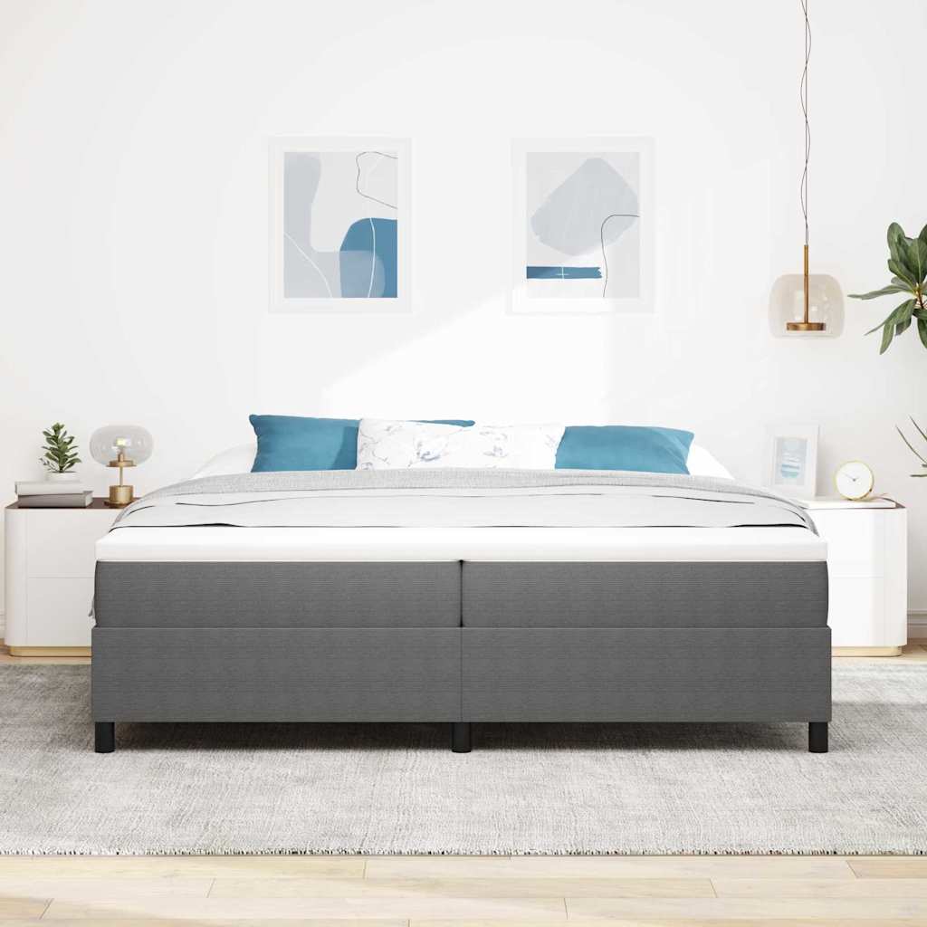 Krevet s opruga kutije Svijetlo siva i bijela. 200 x 200 cm