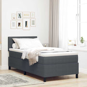 Krevet s opruga kutije Tamno siva i bijela 80 x 200 cm