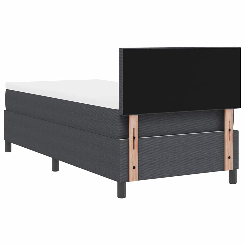 Krevet s opruga kutije Tamno siva i bijela 80 x 200 cm