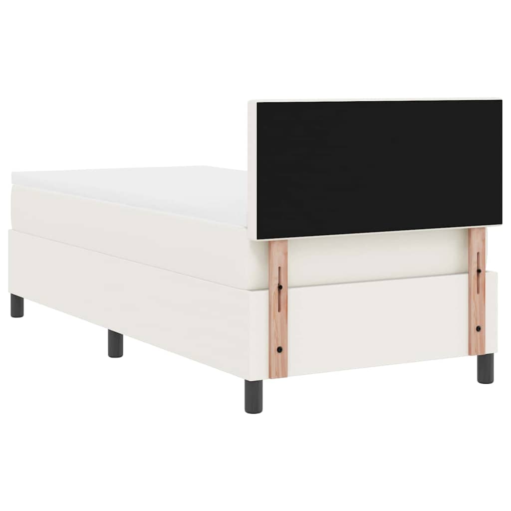 Krevet s opruga kutije s uzglavljem Krema i bijela 100 x 200 cm