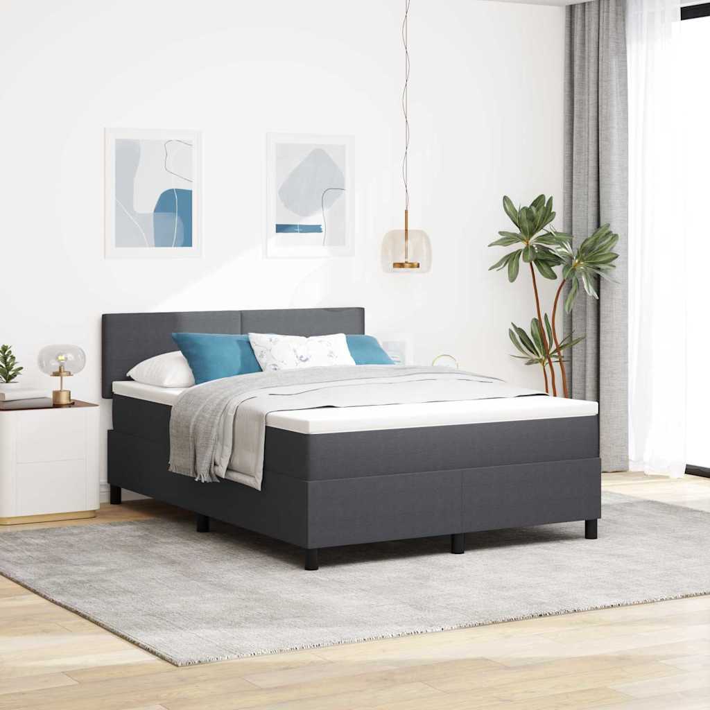 Krevet s opruga kutije Tamno siva i bijela 160 x 200 cm