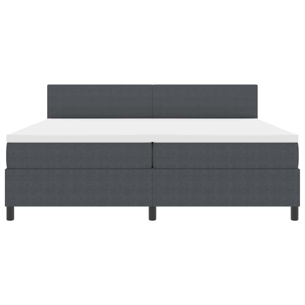 Krevet s opruga kutije Tamno siva i bijela 200 x 200 cm