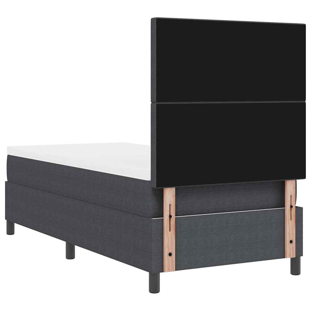 Krevet s opruga kutije Tamno siva i bijela 80 x 200 cm