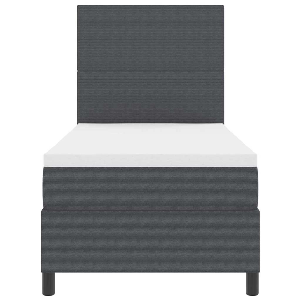 Krevet s opruga kutije Tamno siva i bijela 100 x 200 cm