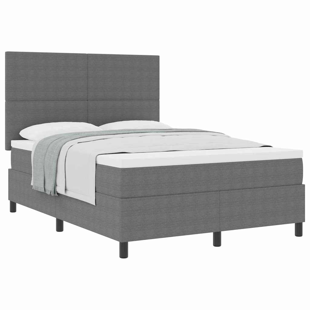 Krevet s opruga kutije Svijetlo siva i bijela. 140 x 190 cm