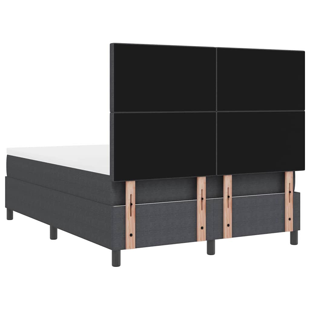 Krevet s opruga kutije Tamno siva i bijela 140 x 190 cm