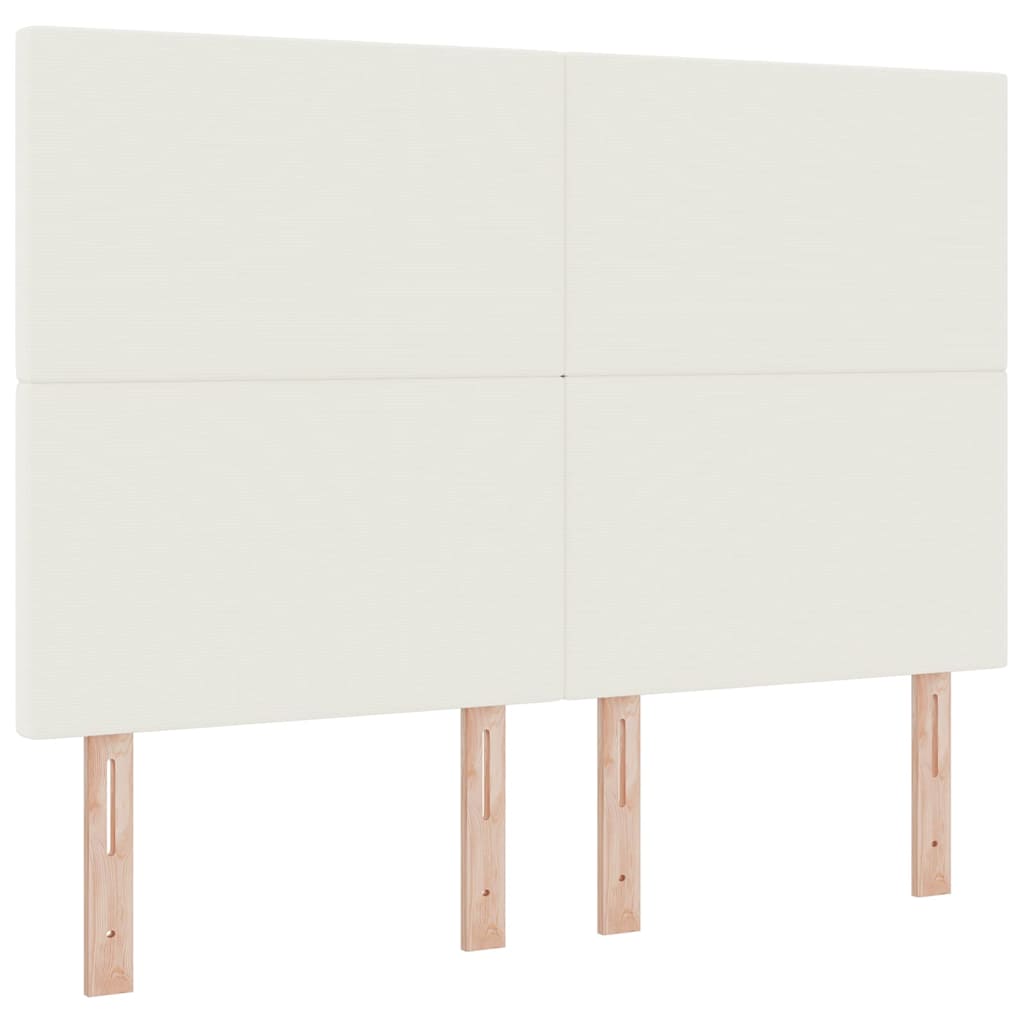 Krevet s opruga kutije s uzglavljem Krema i bijela 140 x 190 cm