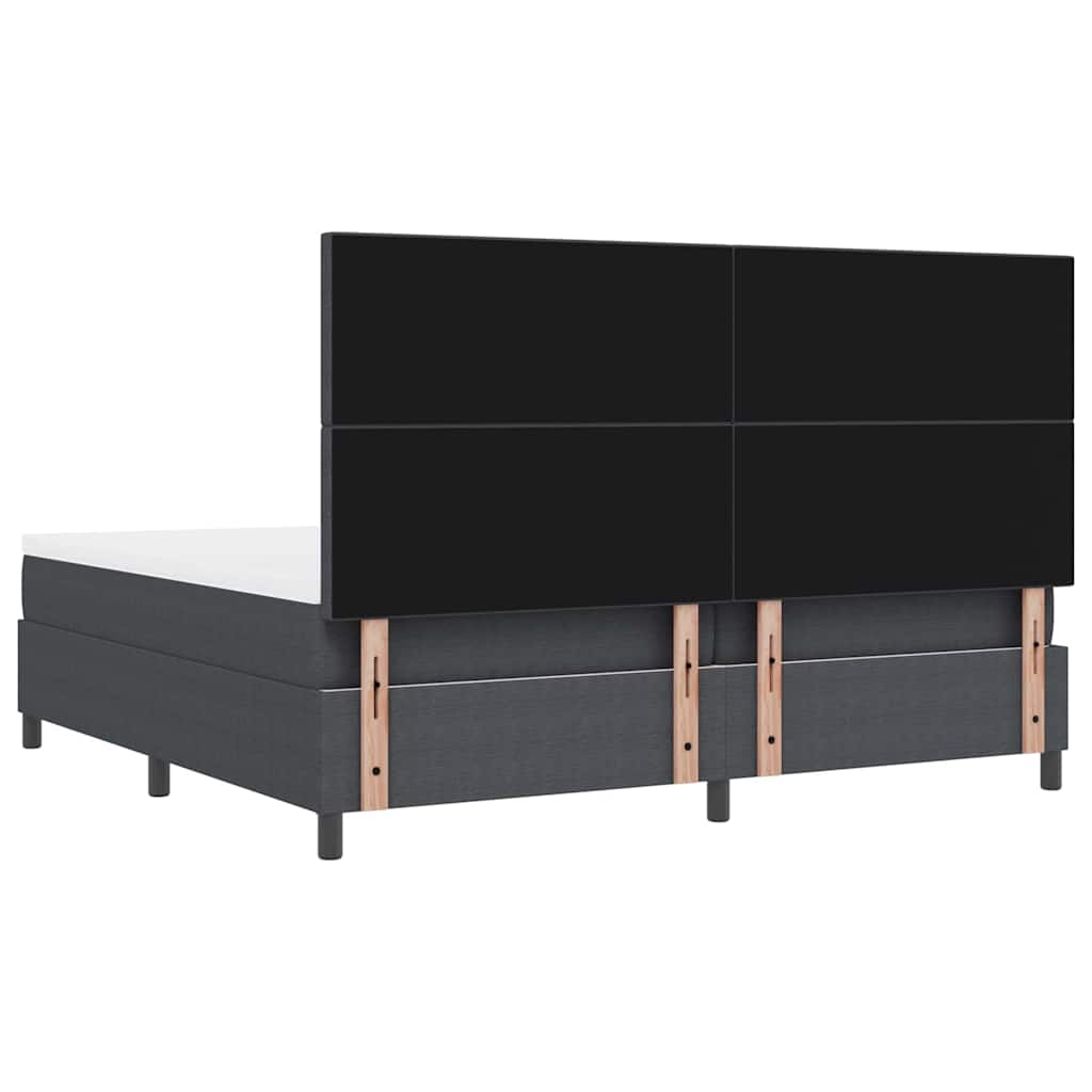 Krevet s opruga kutije Tamno siva i bijela 200 x 200 cm