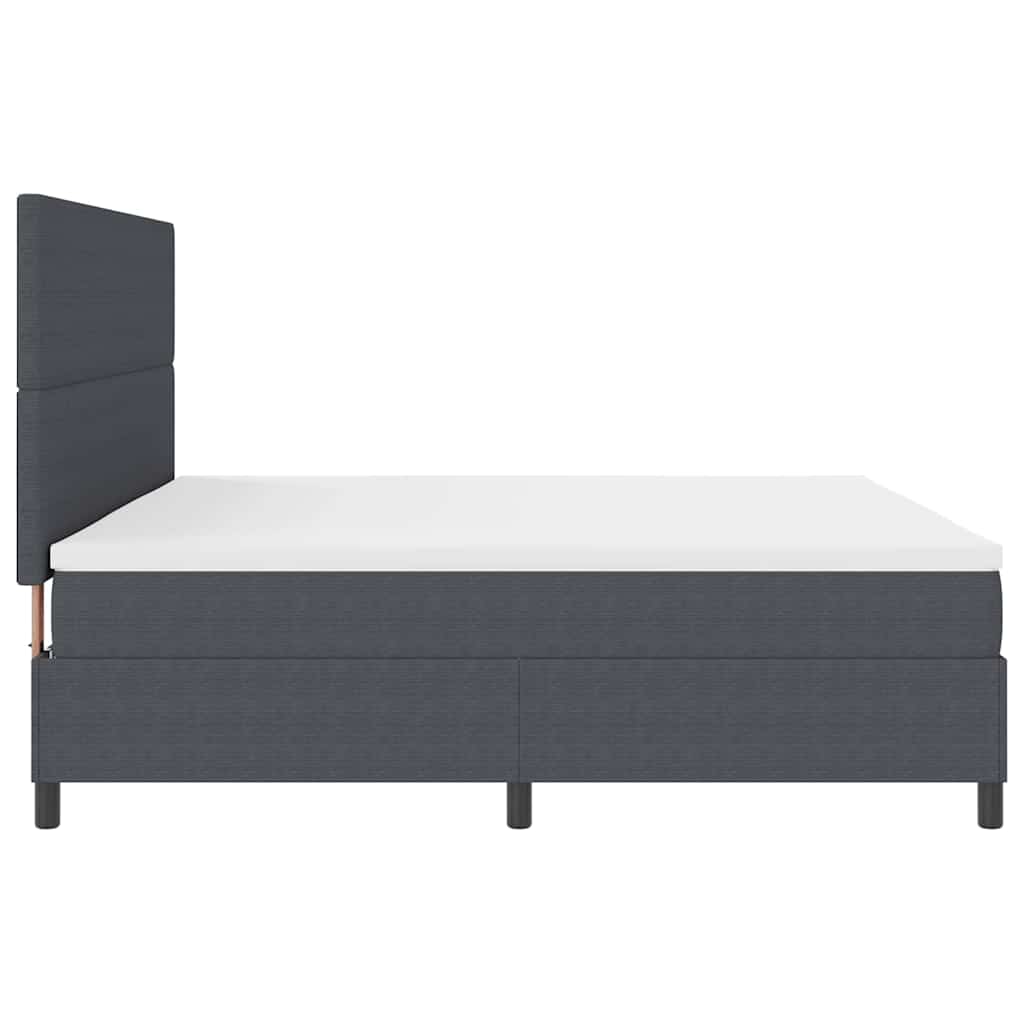 Krevet s opruga kutije Tamno siva i bijela 200 x 200 cm