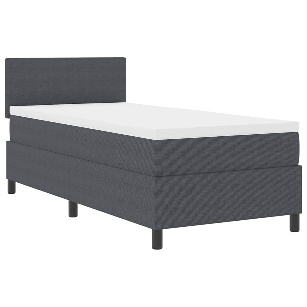 LED Box Spring Krevet Tamno siva i bijela 80 x 200 cm