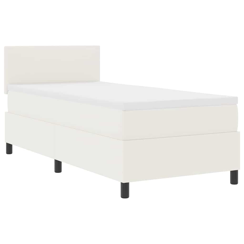 LED Box Spring Krevet s uzglavljem Krema i bijela 100 x 200 cm
