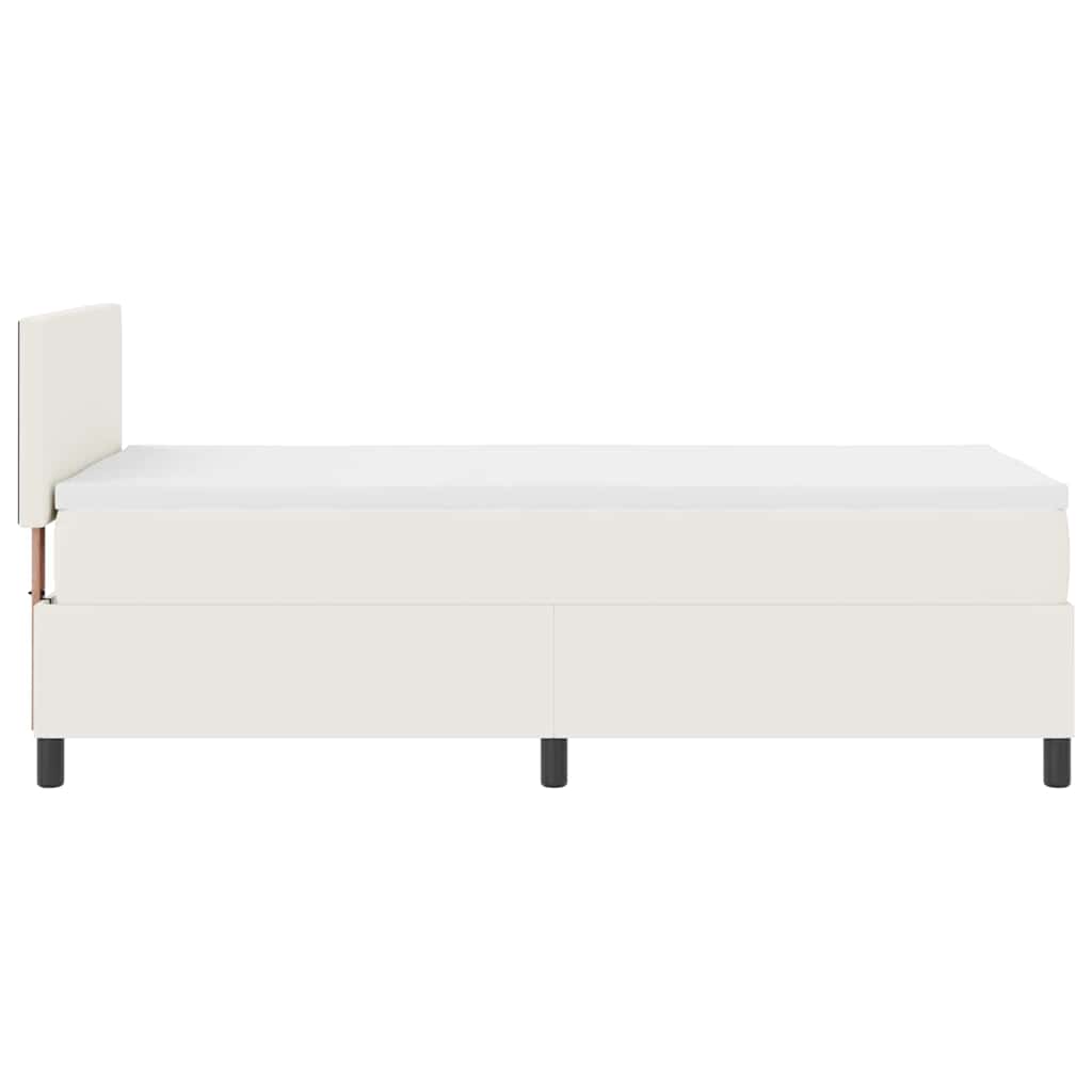 LED Box Spring Krevet s uzglavljem Krema i bijela 100 x 200 cm