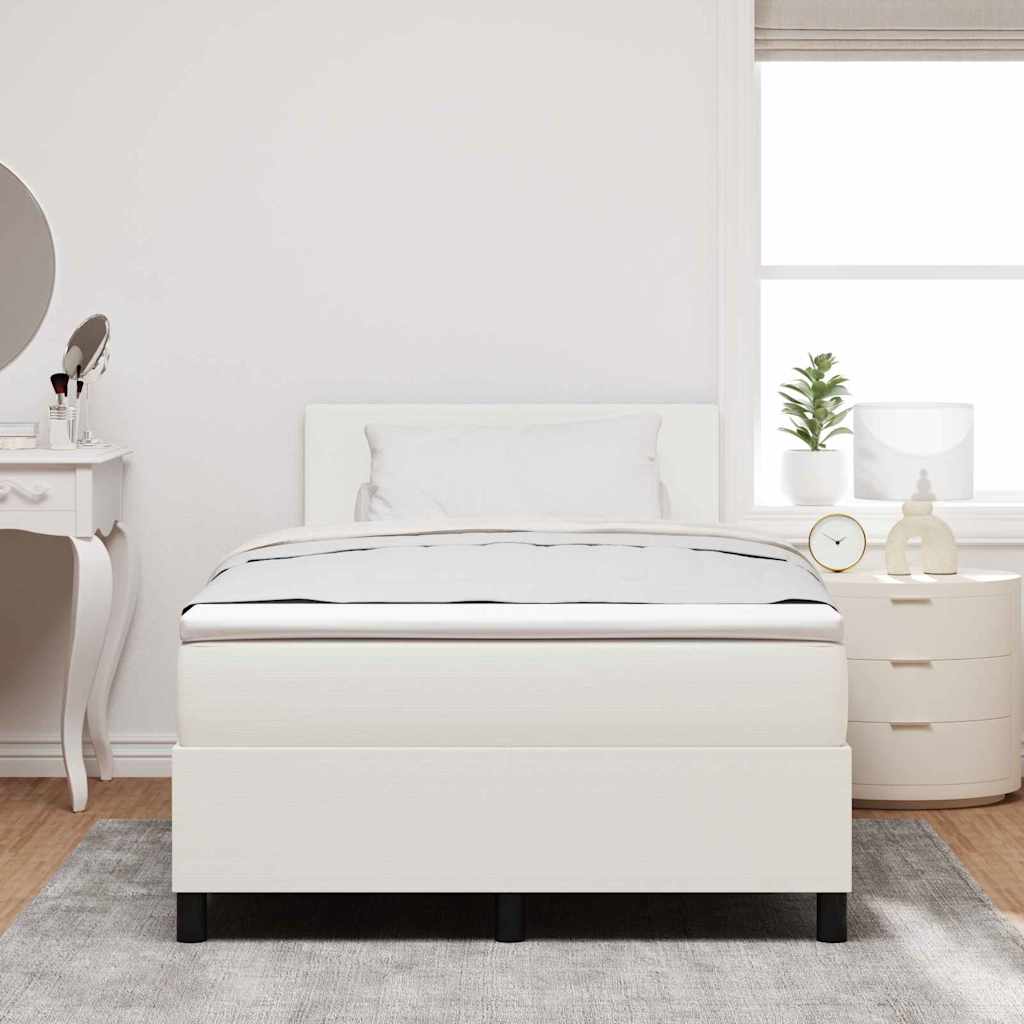 LED Box Spring Krevet s uzglavljem Krema i bijela 120 x 190 cm