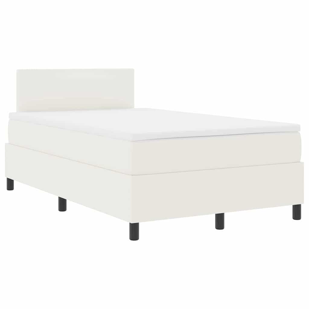 LED Box Spring Krevet s uzglavljem Krema i bijela 120 x 190 cm