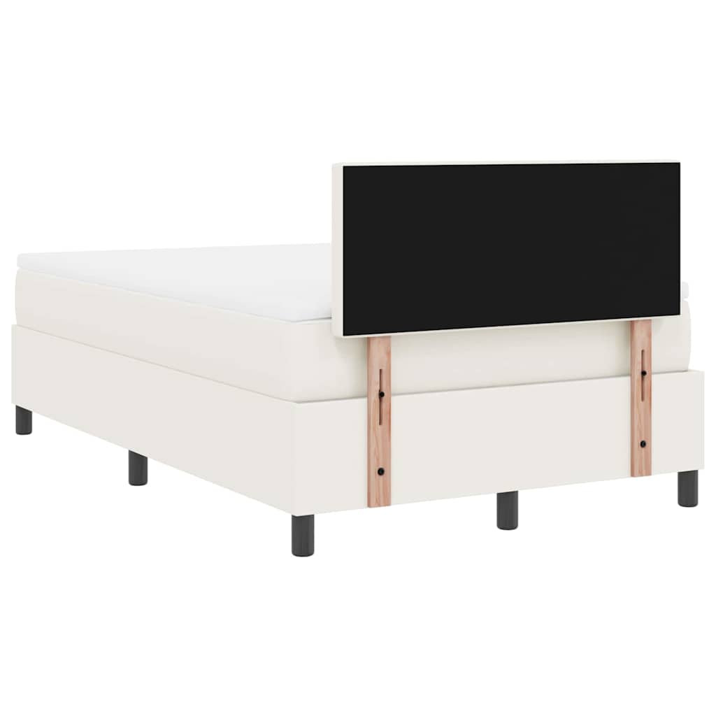 LED Box Spring Krevet s uzglavljem Krema i bijela 120 x 190 cm