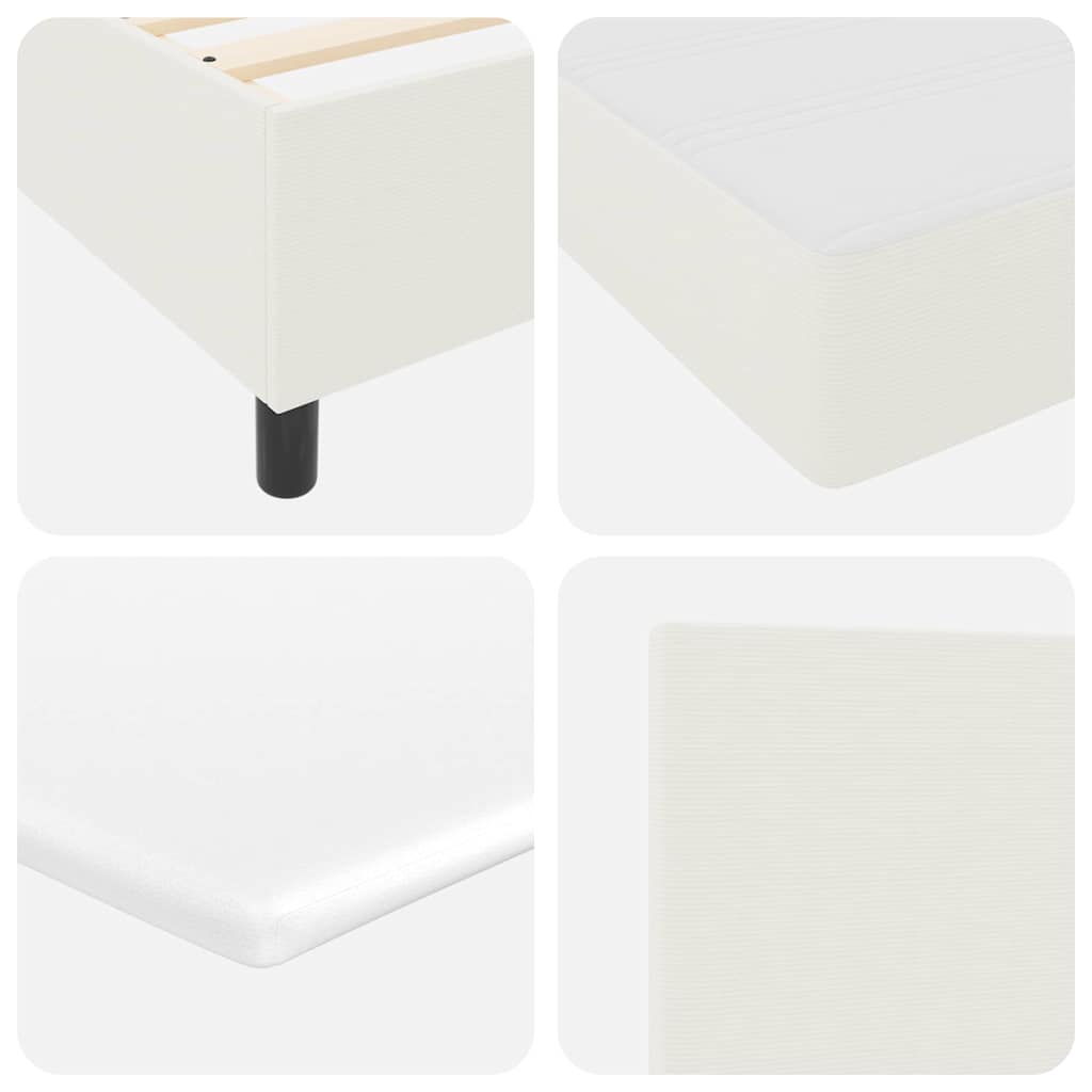 LED Box Spring Krevet s uzglavljem Krema i bijela 140 x 190 cm