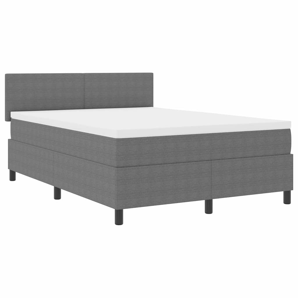 LED Box Spring Krevet Svijetlo siva i bijela. 160 x 200 cm