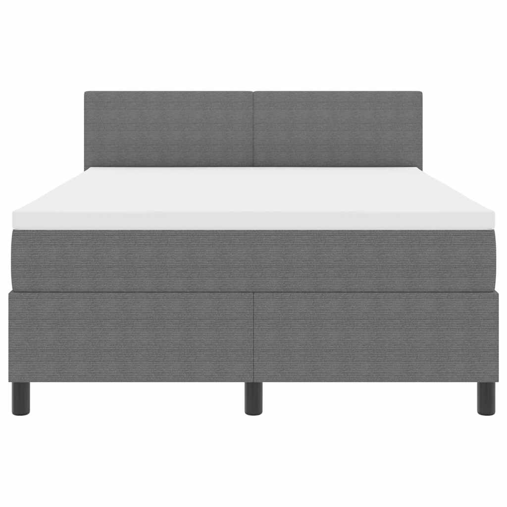 LED Box Spring Krevet Svijetlo siva i bijela. 160 x 200 cm