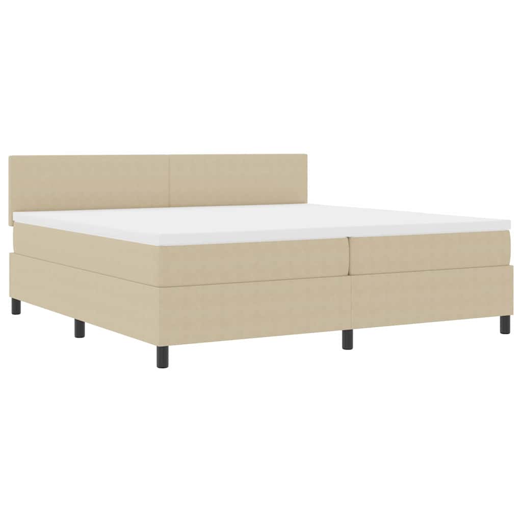 LED Box Spring Krevet Svijetlo siva i bijela. 200 x 200 cm