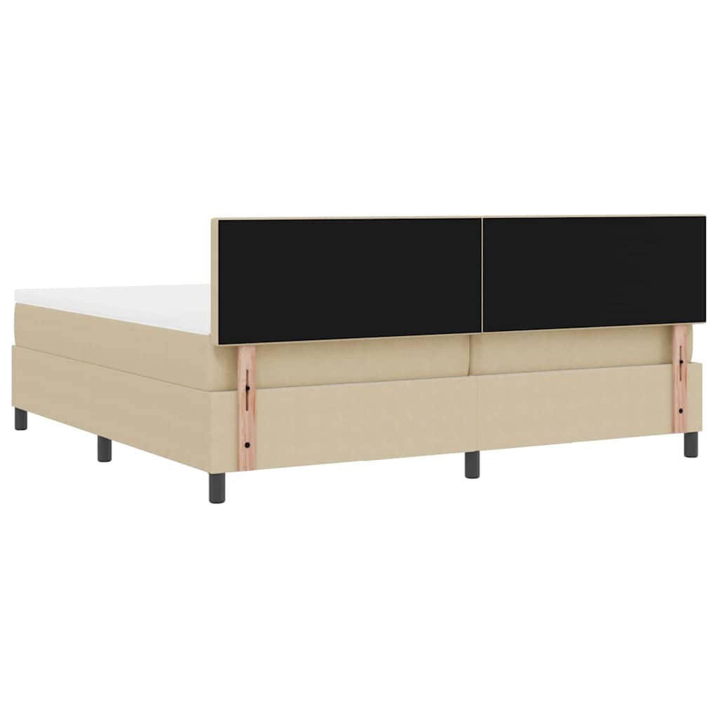 LED Box Spring Krevet Svijetlo siva i bijela. 200 x 200 cm