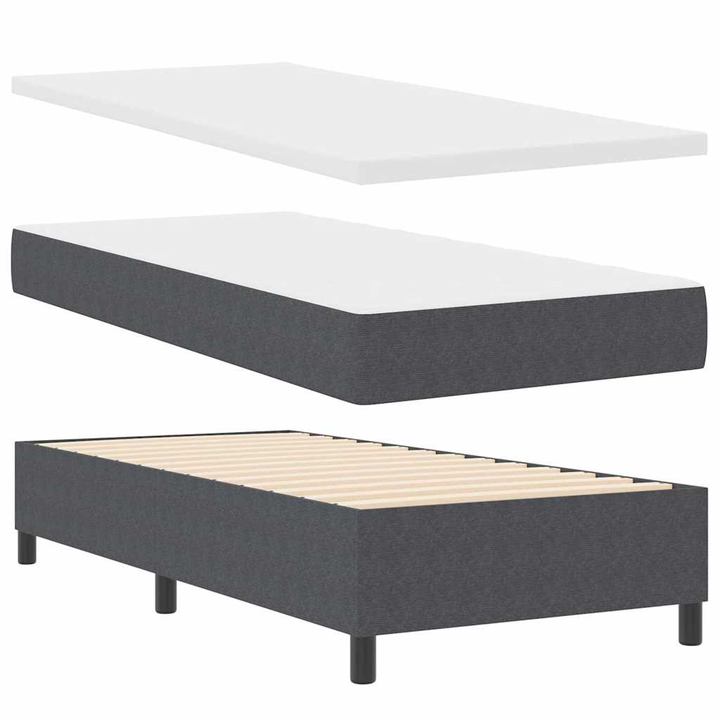 LED Box Spring Krevet Tamno siva i bijela 90 x 200 cm