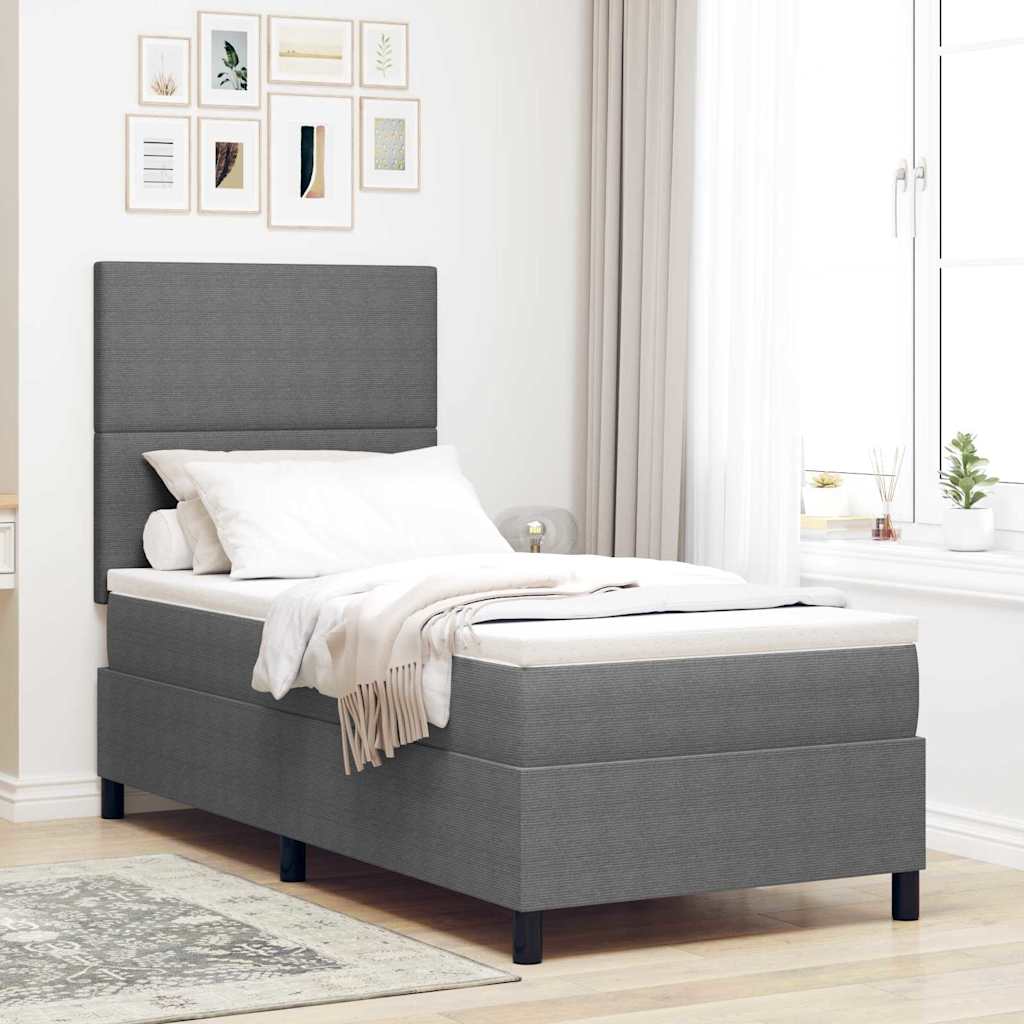 LED Box Spring Krevet Svijetlo siva i bijela. 100 x 200 cm