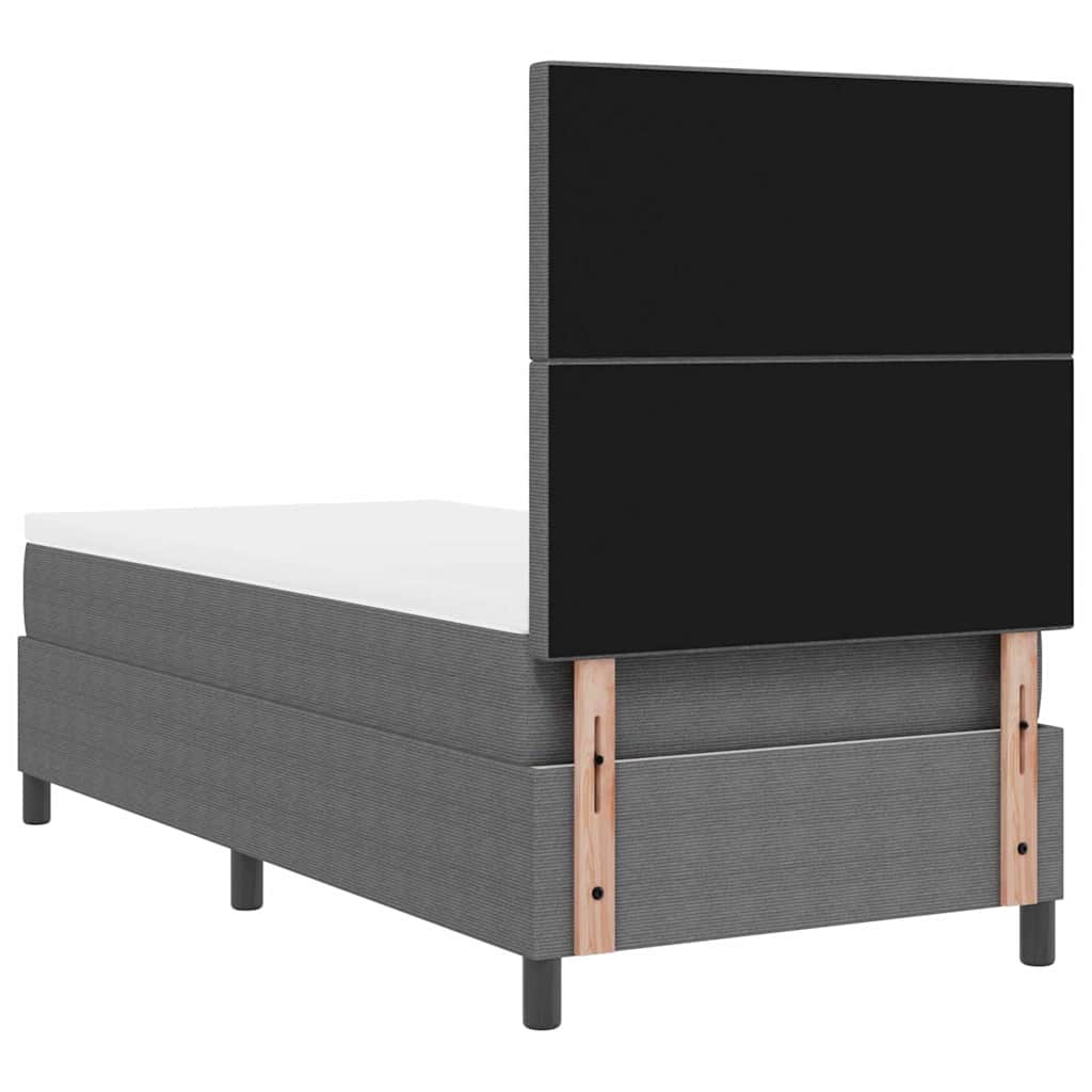 LED Box Spring Krevet Svijetlo siva i bijela. 100 x 200 cm