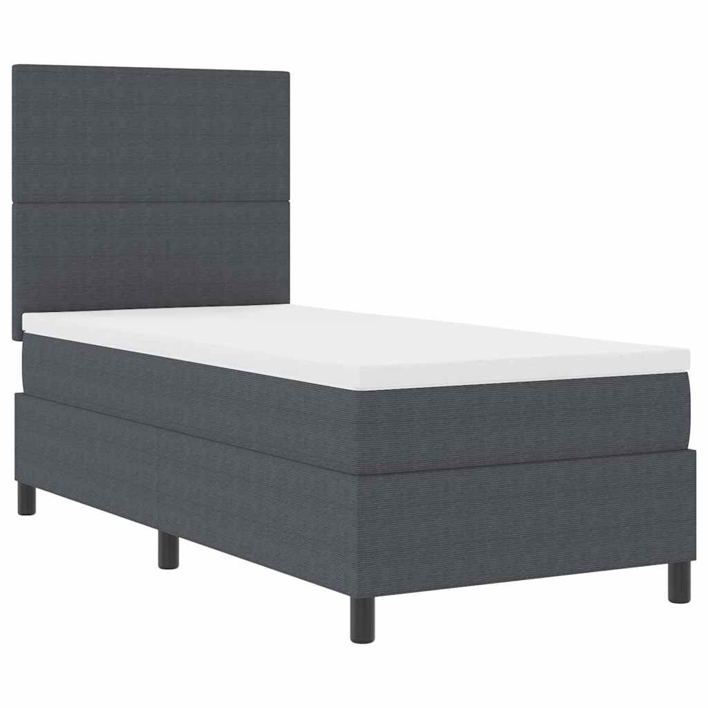 LED Box Spring Krevet Tamno siva i bijela 100 x 200 cm