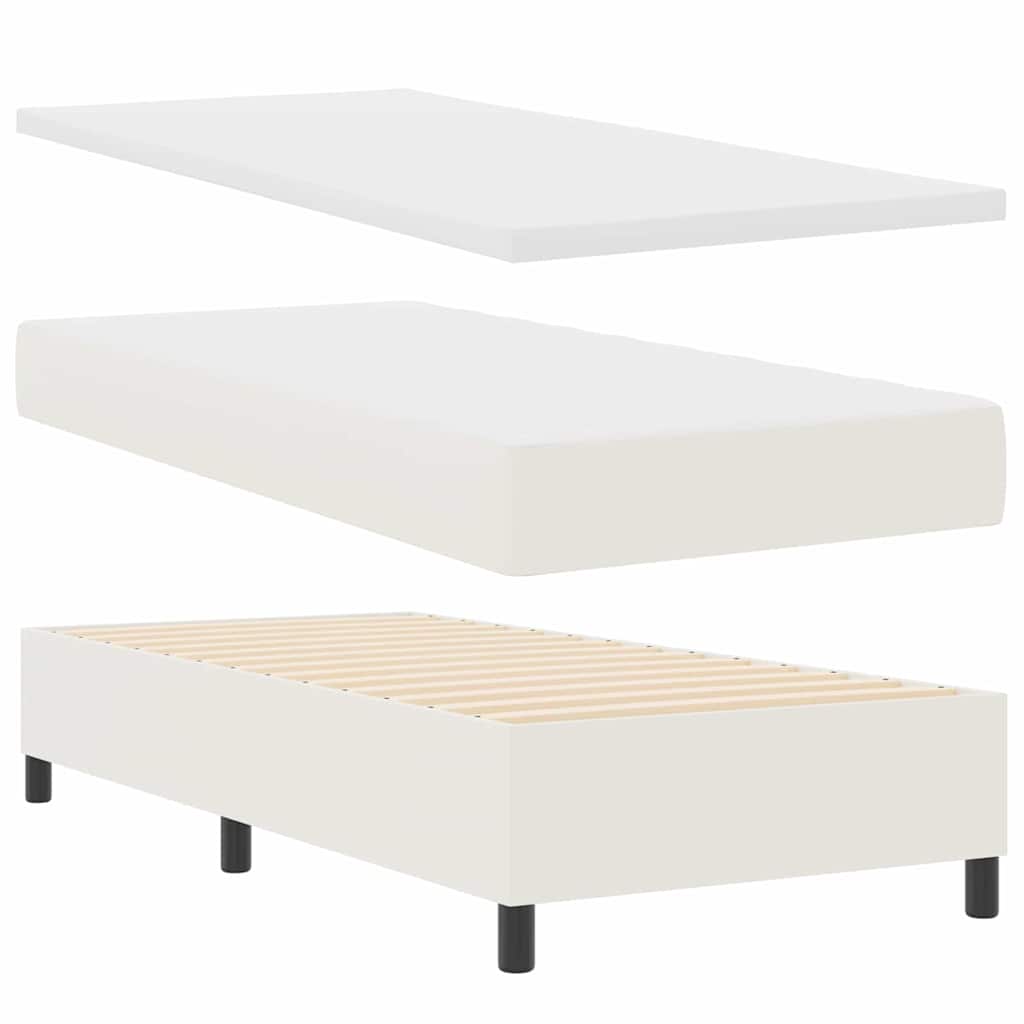 LED Box Spring Krevet s uzglavljem Krema i bijela 100 x 200 cm