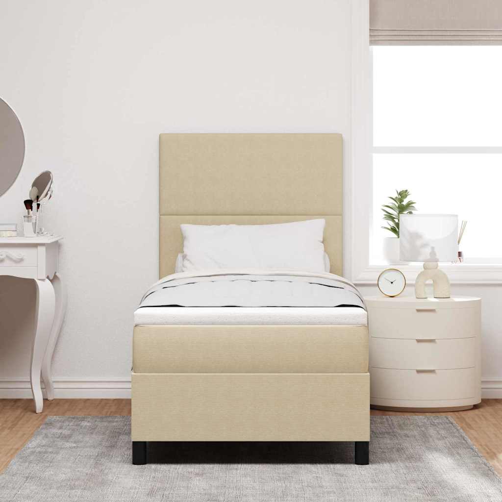LED Box Spring Krevet Svijetlo siva i bijela. 100 x 200 cm