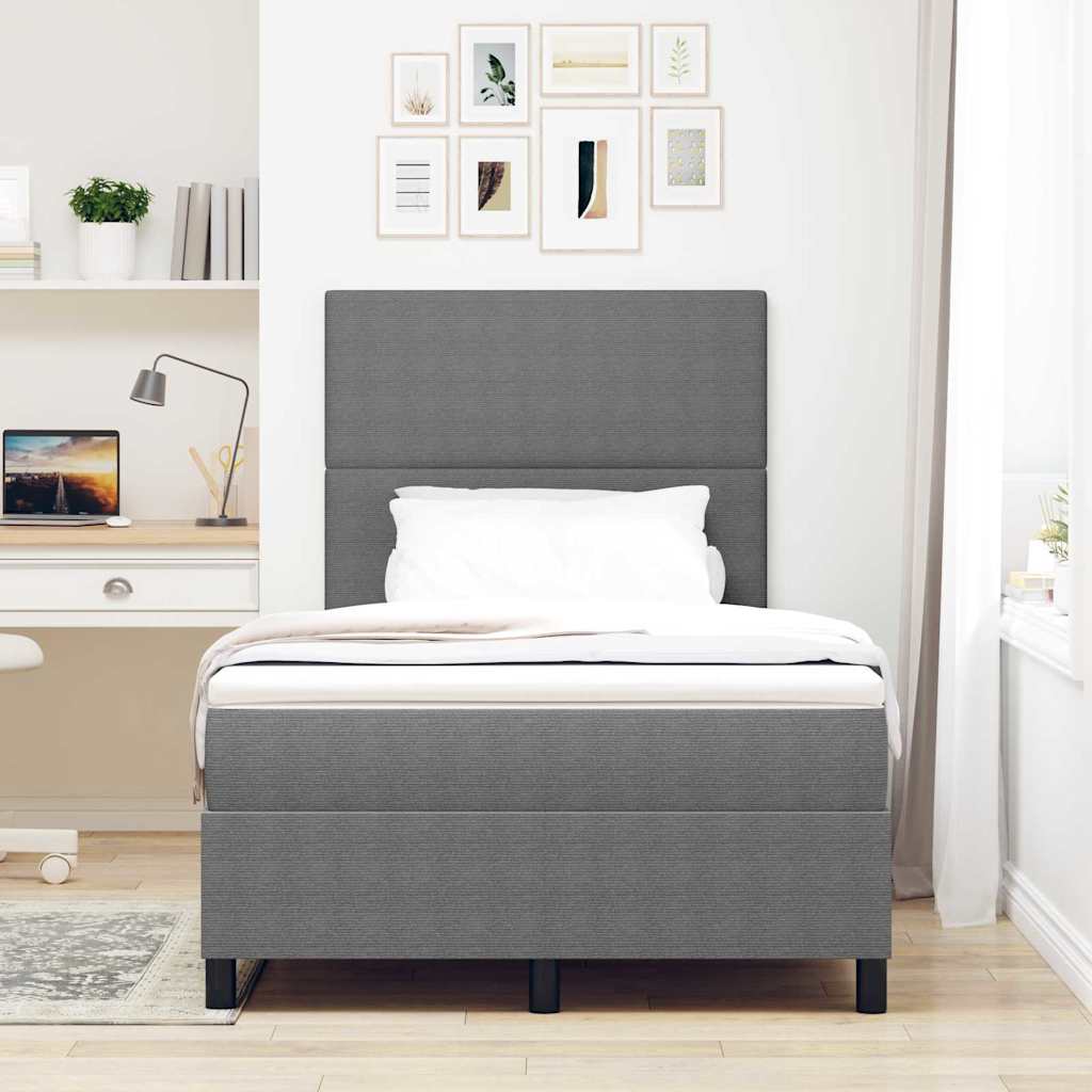 LED Box Spring Krevet Svijetlo siva i bijela. 120 x 190 cm