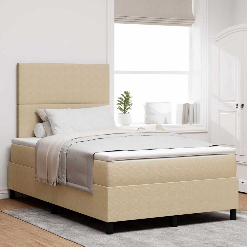 LED Box Spring Krevet Svijetlo siva i bijela. 120 x 190 cm