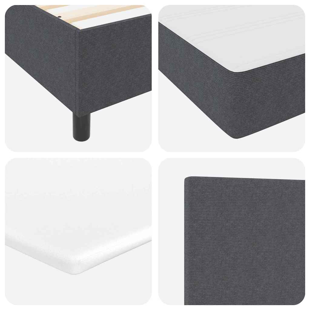 LED Box Spring Krevet Tamno siva i bijela 120 x 200 cm