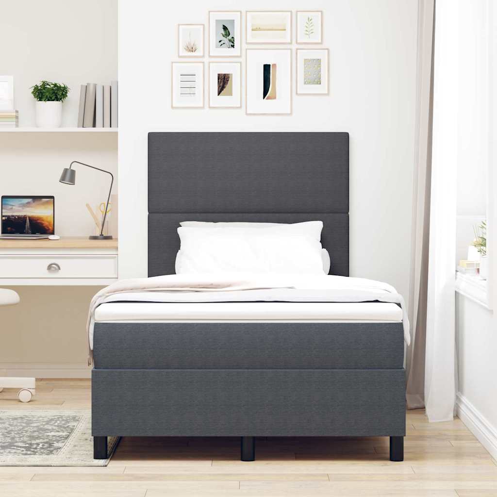 LED Box Spring Krevet Tamno siva i bijela 120 x 200 cm